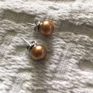 Brown pearl earrings